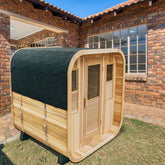 Red Cedar Grid Square Sauna – Modern Design Meets Traditional Wellness